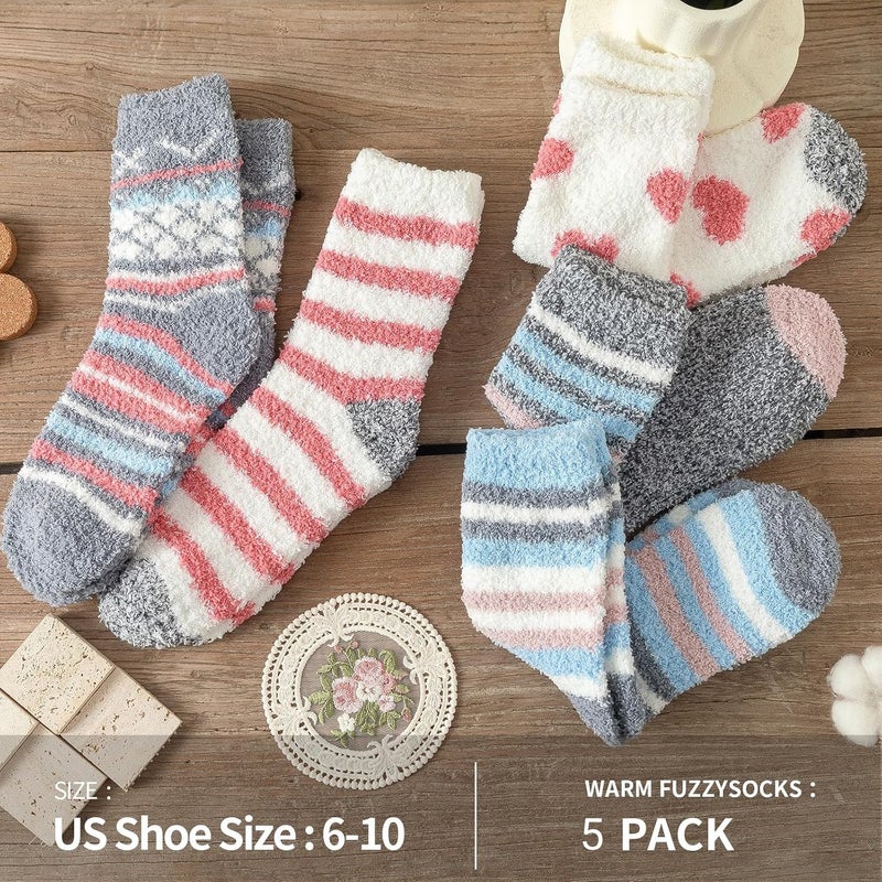 Premillow Womens Fuzzy Socks Fluffy Socks Women Winter Cozy Sock Warm Slipper Home Sleeping Sock for Women - Image 2